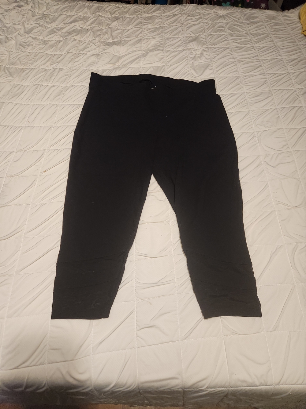 Torrid Black Capri Leggings with Wide Waistband And Mesh Details On Ankle